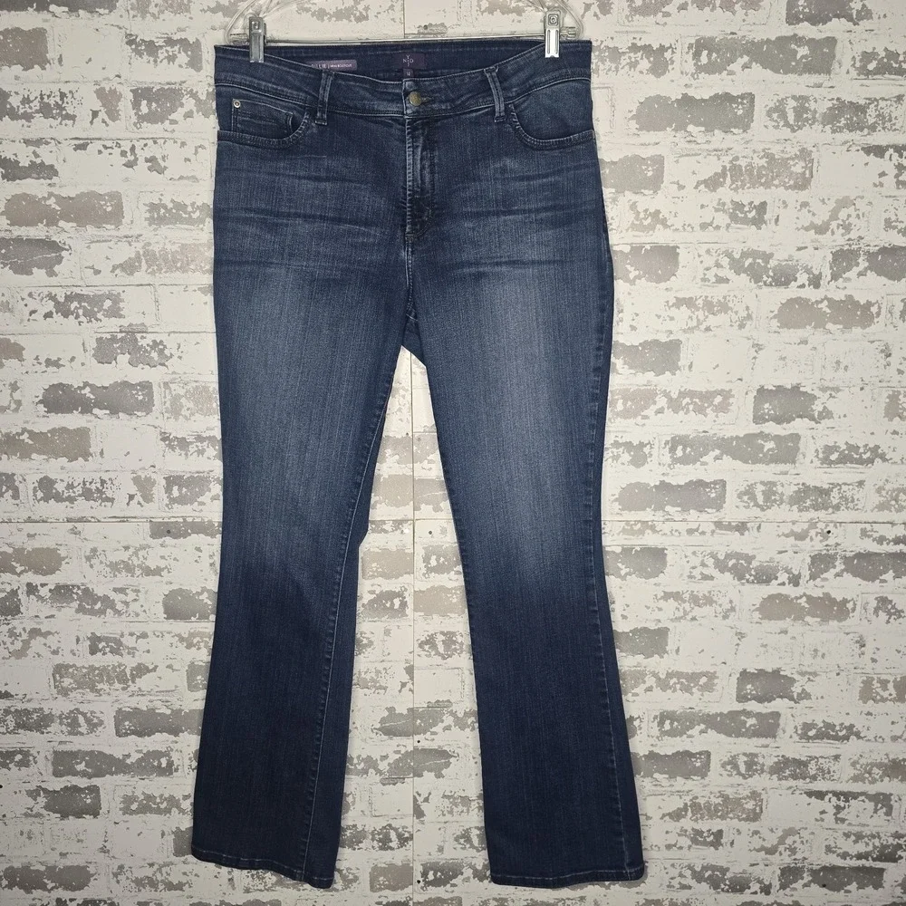 NYDJ Jeans Womens 14 Billie Mini Bootcut Medium Blue Wash Stretch Denim Comfort